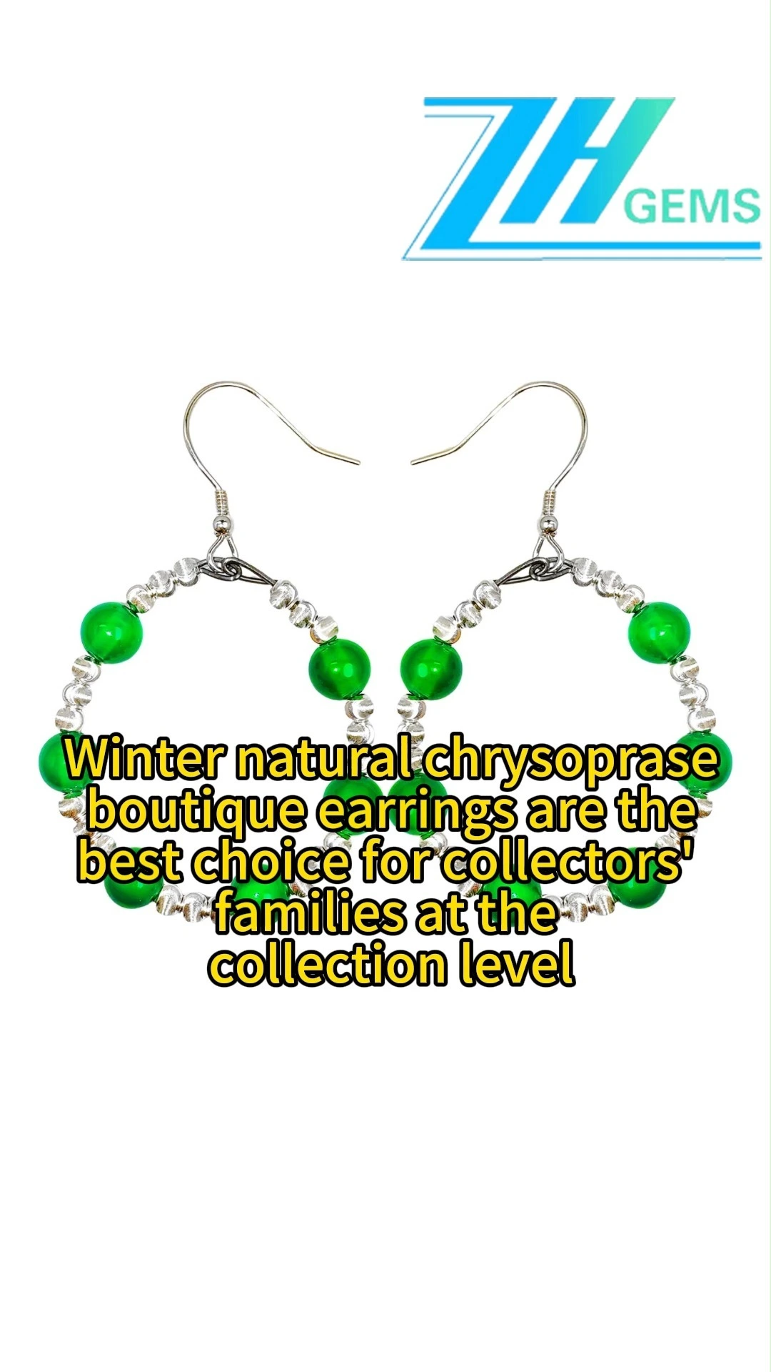 Winter Natural Chrysoprase Boutique Earrings Are The Best Choice For Collectors' Families At The Collection Level 1