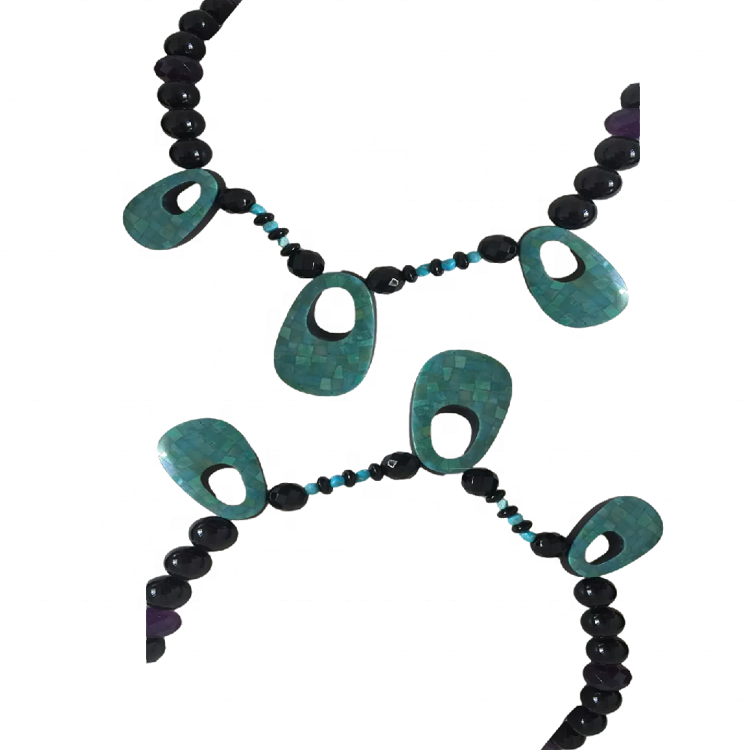 بهترین عرضه کننده حرفه ای گردنبند جواهرات فیروزه | سنگهای ZH 8