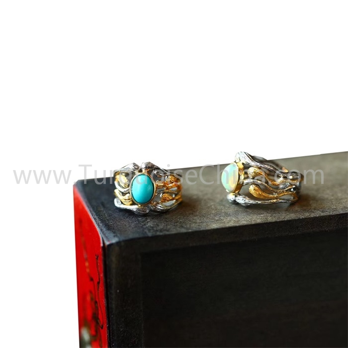 Groot Real Turquoise Rings Betroubare Verskaffer | Zh juwele 8