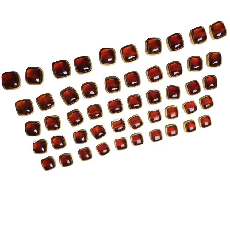प्राकृतिक गार्नेट रत्न वर्ग आकार कैबोकॉन 7 मिमी 8
