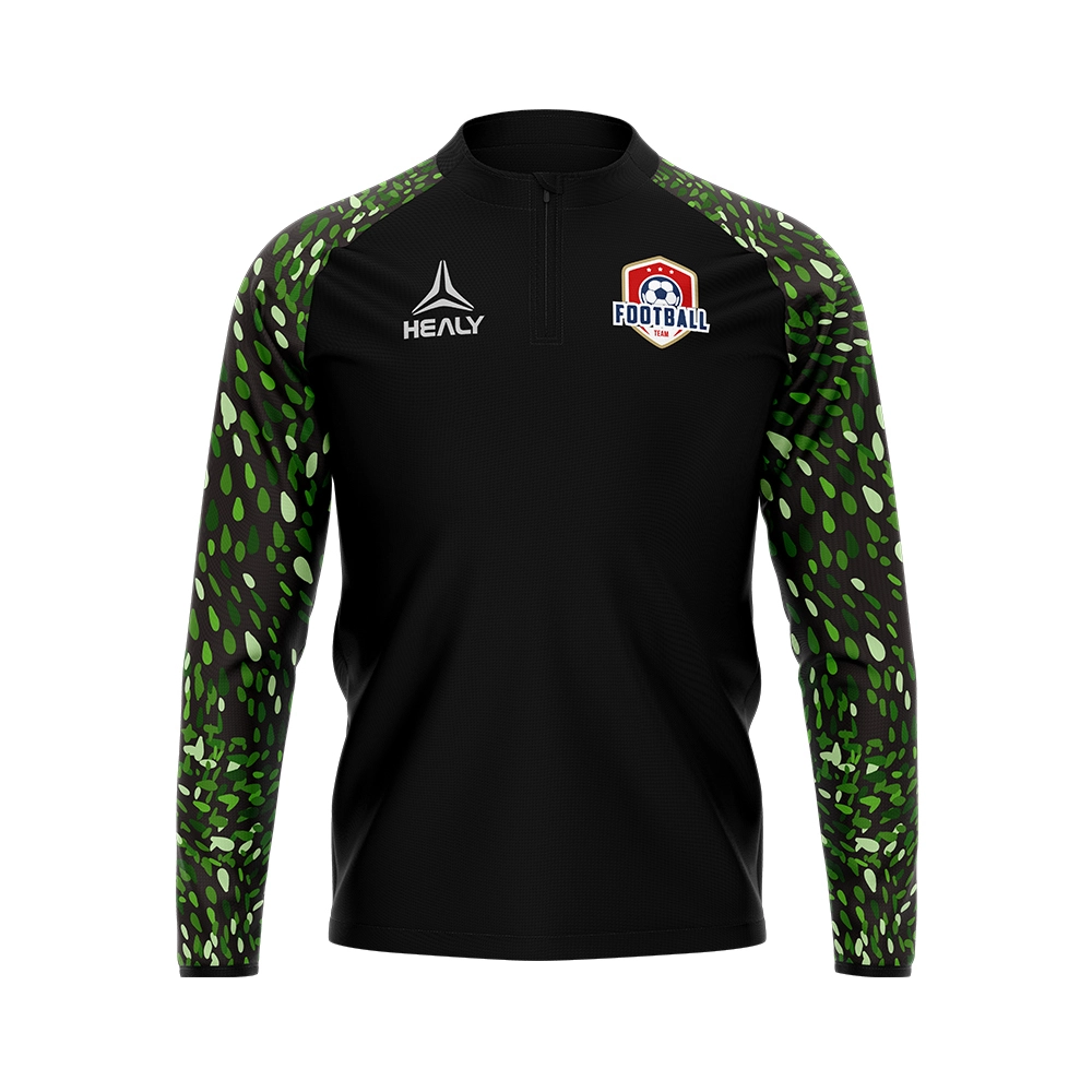 OEM/ODM ግማሽ ዚፐር ረጅም እጅጌ ጃኬት ፖሊስተር እግር ኳስ ማሰልጠኛ ብጁ አርማ መከታተያ 1