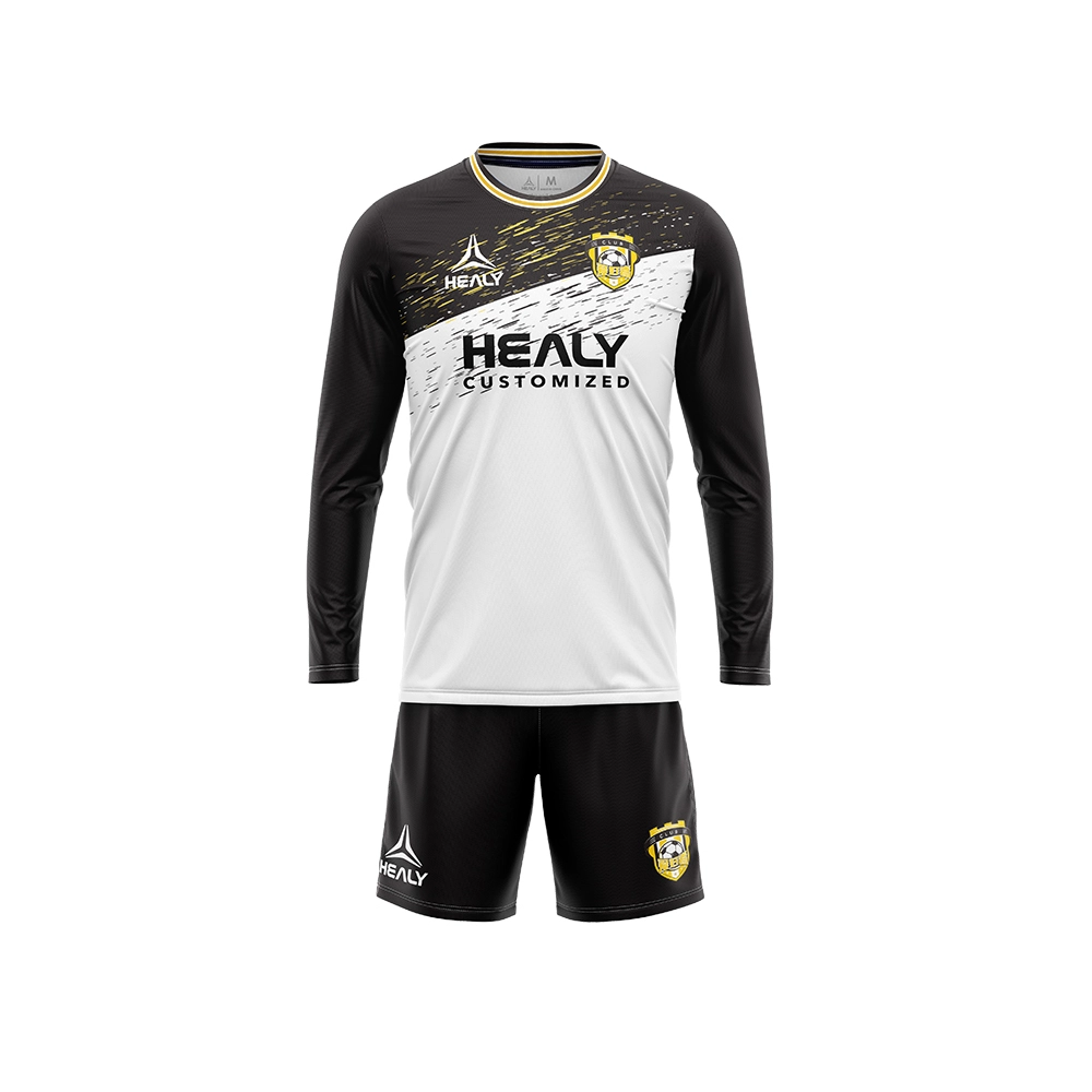 Langarm-Set, atmungsaktiv, Übergröße, 100 % Polyester, Fußballtrikots, Oberteile, Fußballmannschaftsuniform 3