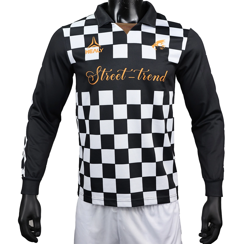 Engros retro fodboldtrøje langærmet hurtigtørret polyester over hele print fodboldtrøje 1