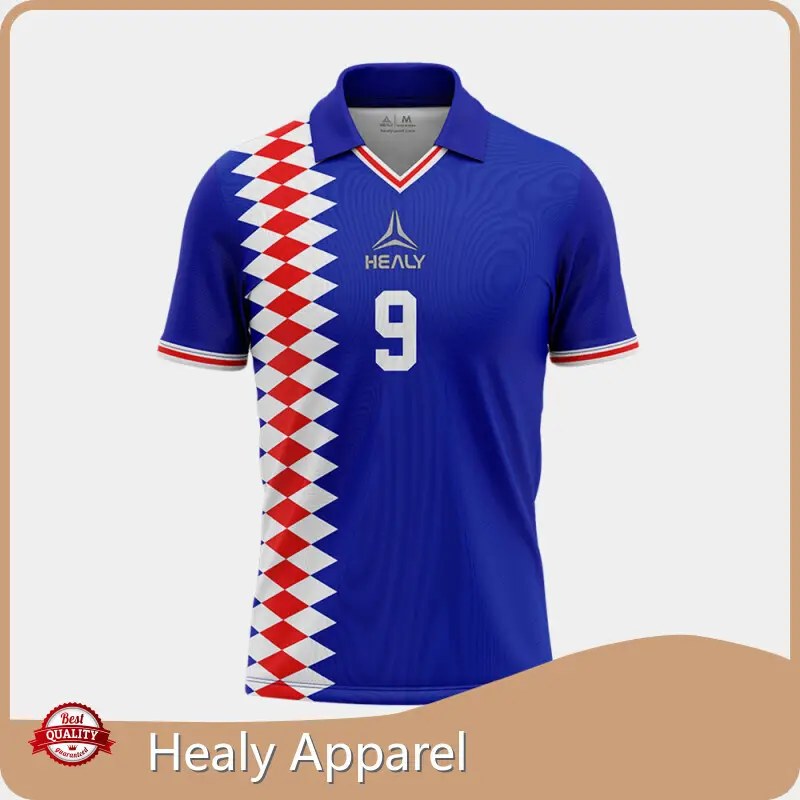 Custom Retro Football Polo Shirts Customized Logo Printing Healy Sportswear 1