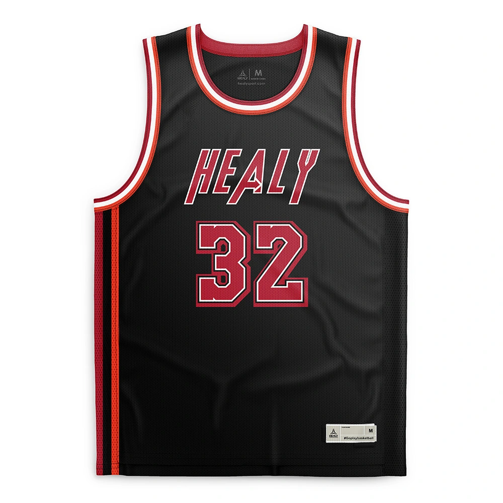 Healy Customized Street Chic Basketball Jersey Breathable Black Mesh Tank e hōʻike ana no nā Urban Hoops 1