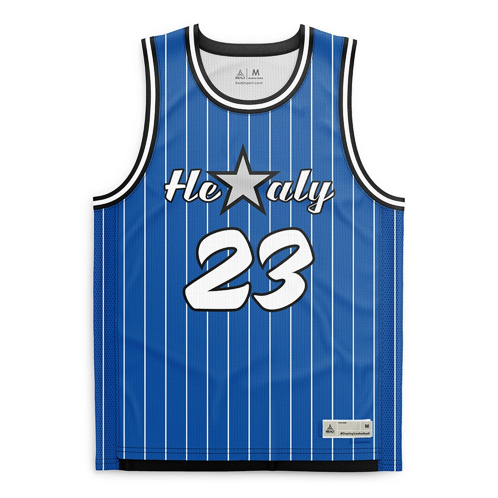 Healy Customizable Retro Basketball Jersey Magic Era Striped Mesh Tank me ka inoa pilikino no nā poʻe Nostalgic 1