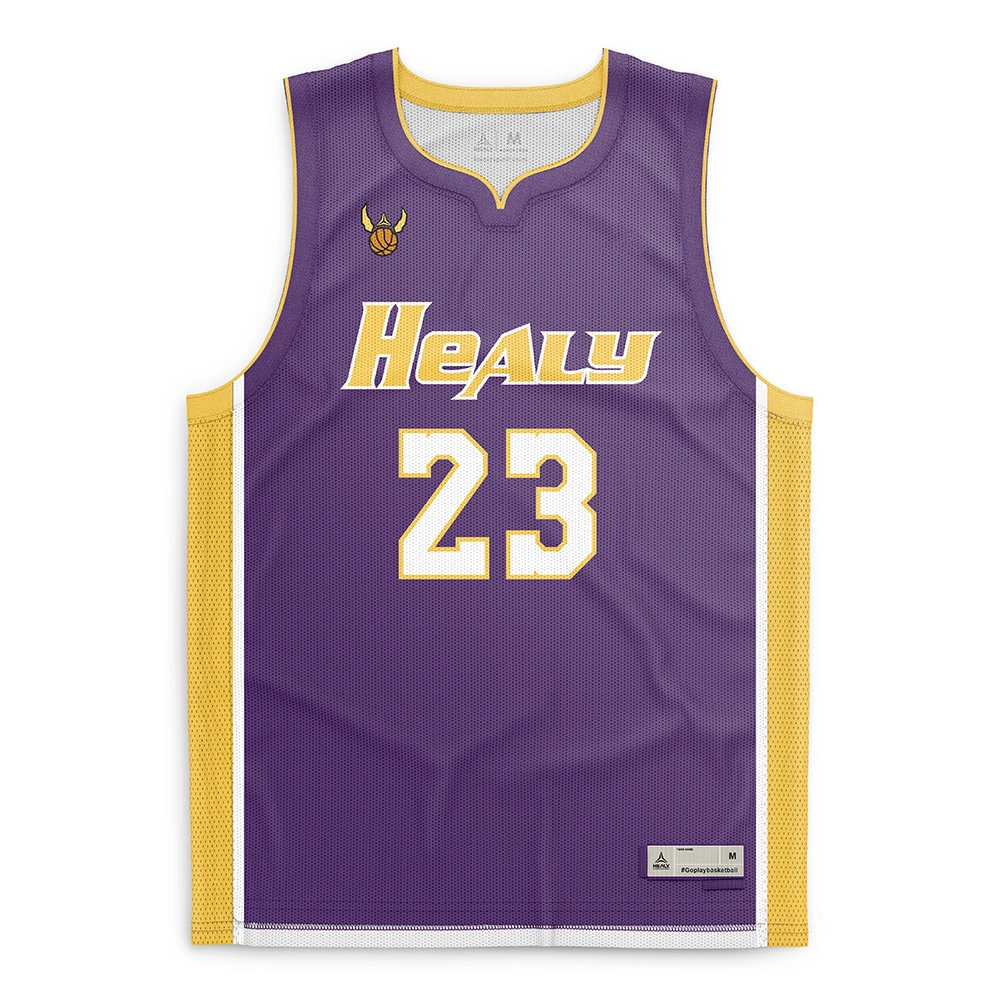 Healy Quick Dry Nostalgia Driven Basketball Jersey Customizable Lakers Themed Mesh Top for Retro NBA Devotees 1