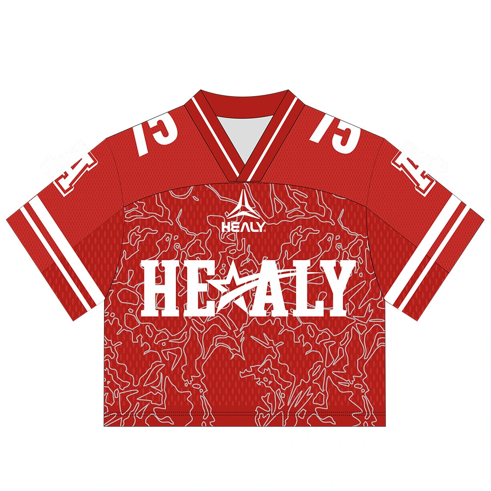 Koszulka piłkarska Healy Free Design Retro, inspirowana patriotyzmem, z siateczki dla fanów futbolu w stylu vintage 1