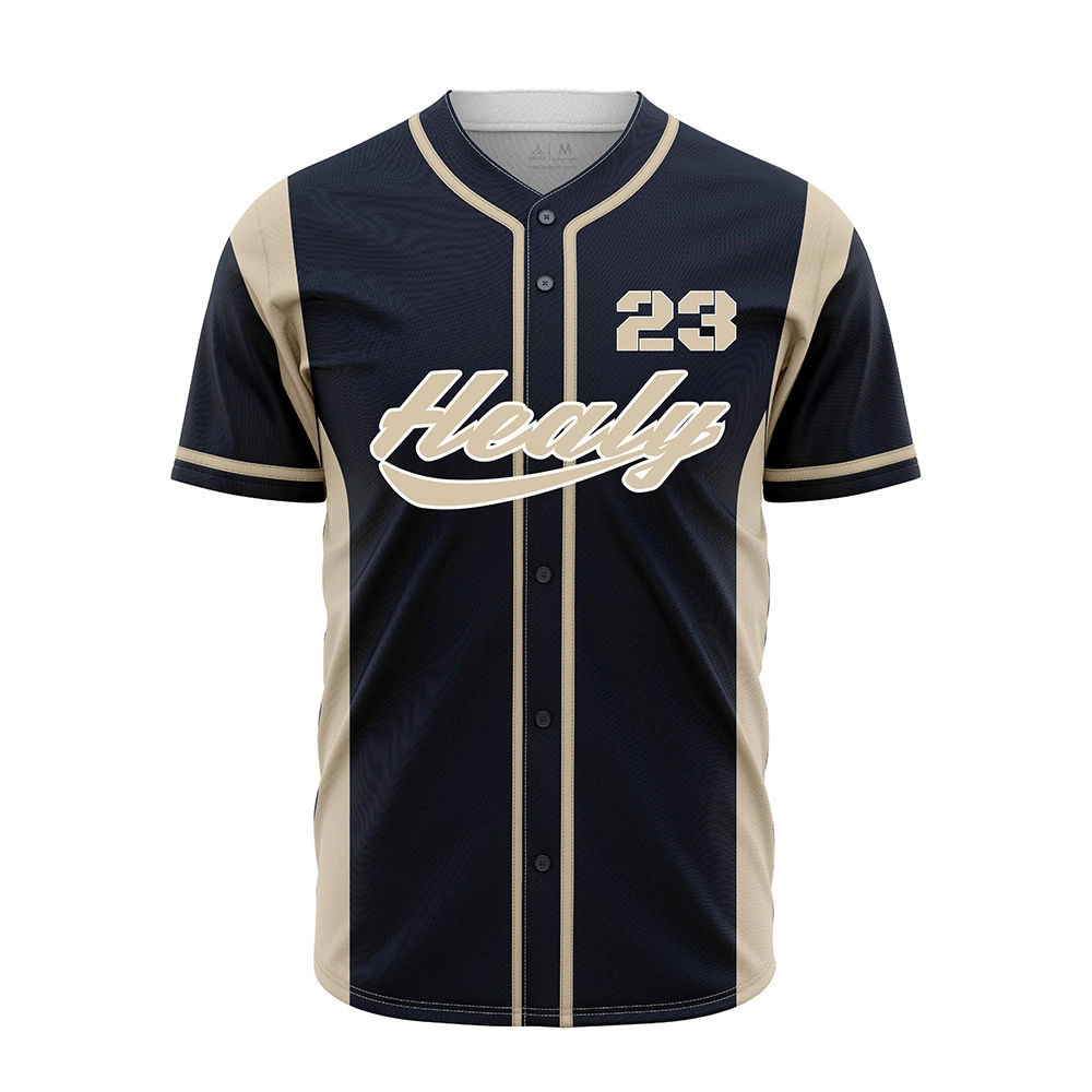 Healy Retro Classic Baseball Jersey Cream Accent Mesh Top kanggo 90s Sport Minimalis Fans 1
