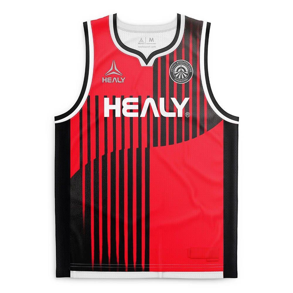 Maglia di basket à strisce resistenti cumpletamente persunalizzata Healy Maglia sportiva resistente per cumpetizioni di squadra 1