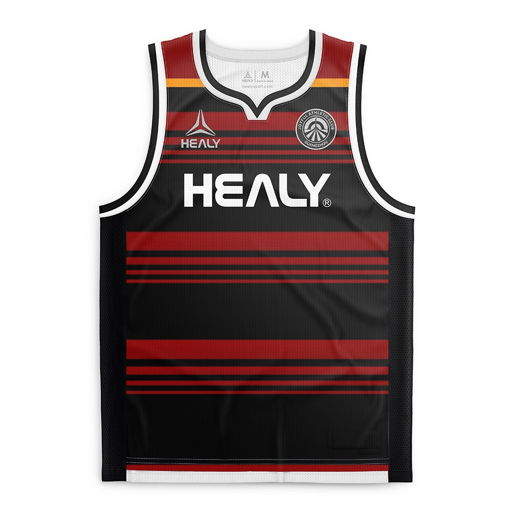 เสื้อบาสเกตบอล Healy Retro Stripe ระบายความชื้นได้ดีสำหรับลีกการแข่งขัน 1