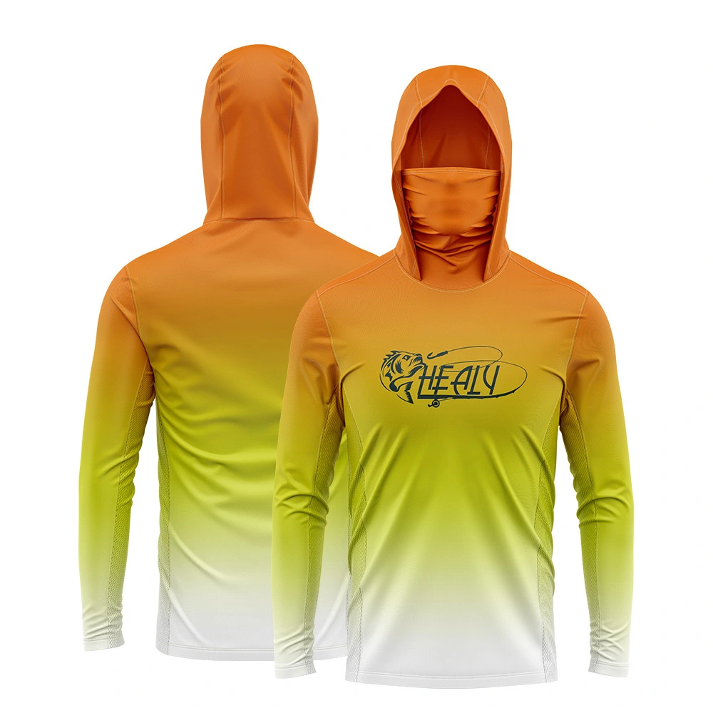 Mevsimsel Balıkçılık Maceralarınız İçin Degrade Desenli, Rüzgara Dayanıklı, Hızlı Kuruyan, Tamamen Özel Her Hava Koşuluna Uygun Balıkçılık Kapüşonlu Sweatshirt 1