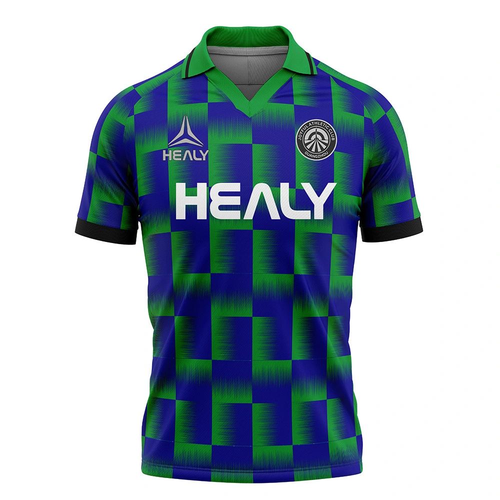 Benotzerdefinéiert Moud-Forward Fussballtrikot Stylesch Kontrastkragen UV-beständeg Fussballtrikot Trendy Fussball-T-Shirt fir Fräizäitligen 1