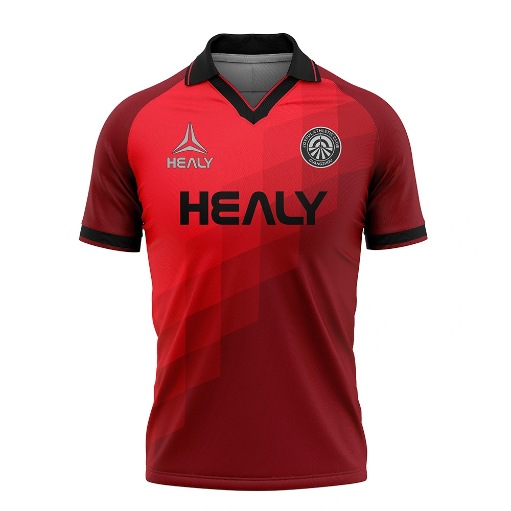 Grousshandel Retro Gradient Fussballtrikot mat Kontrastkragen Feuchtigkeitsabsorbéierend Atmungsaktiv Fussballtrikot Klassesch Fussballuniform 1