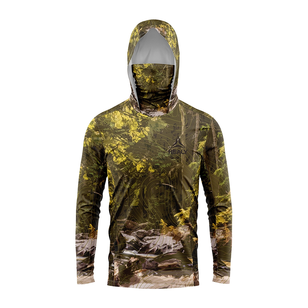 HEALY Yakazara Tsika UPF 50+ Varume UV Zuva Dziviriro Yakareba Sleeve Performance Kubata Hoodie Hood Shirts 1