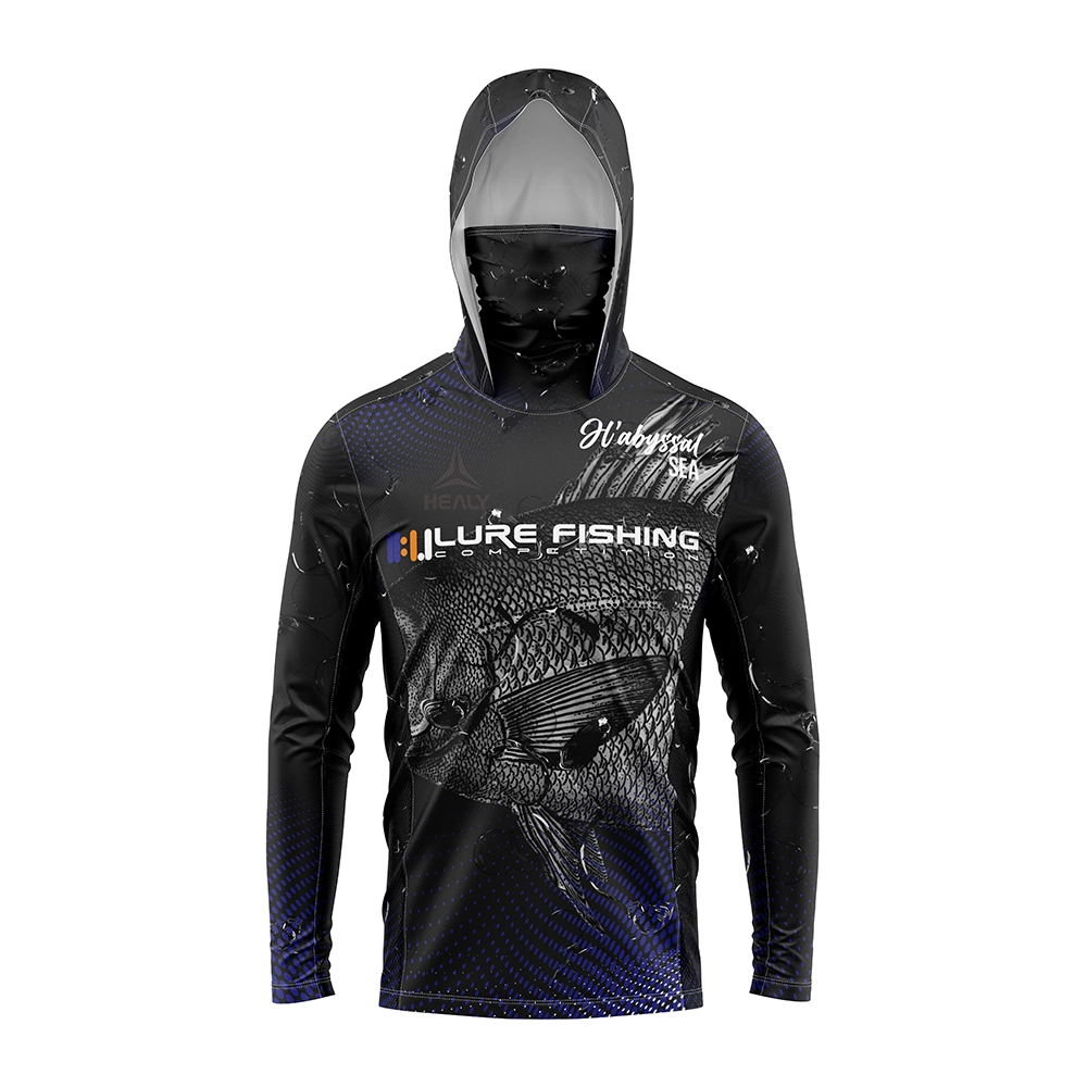 HEALY Yakagadzirirwa Hoodie Hoodie yeVarume Yakareba Sleeve Inofema Zuva Dziviriro UV UPF 50+ Shirts 1