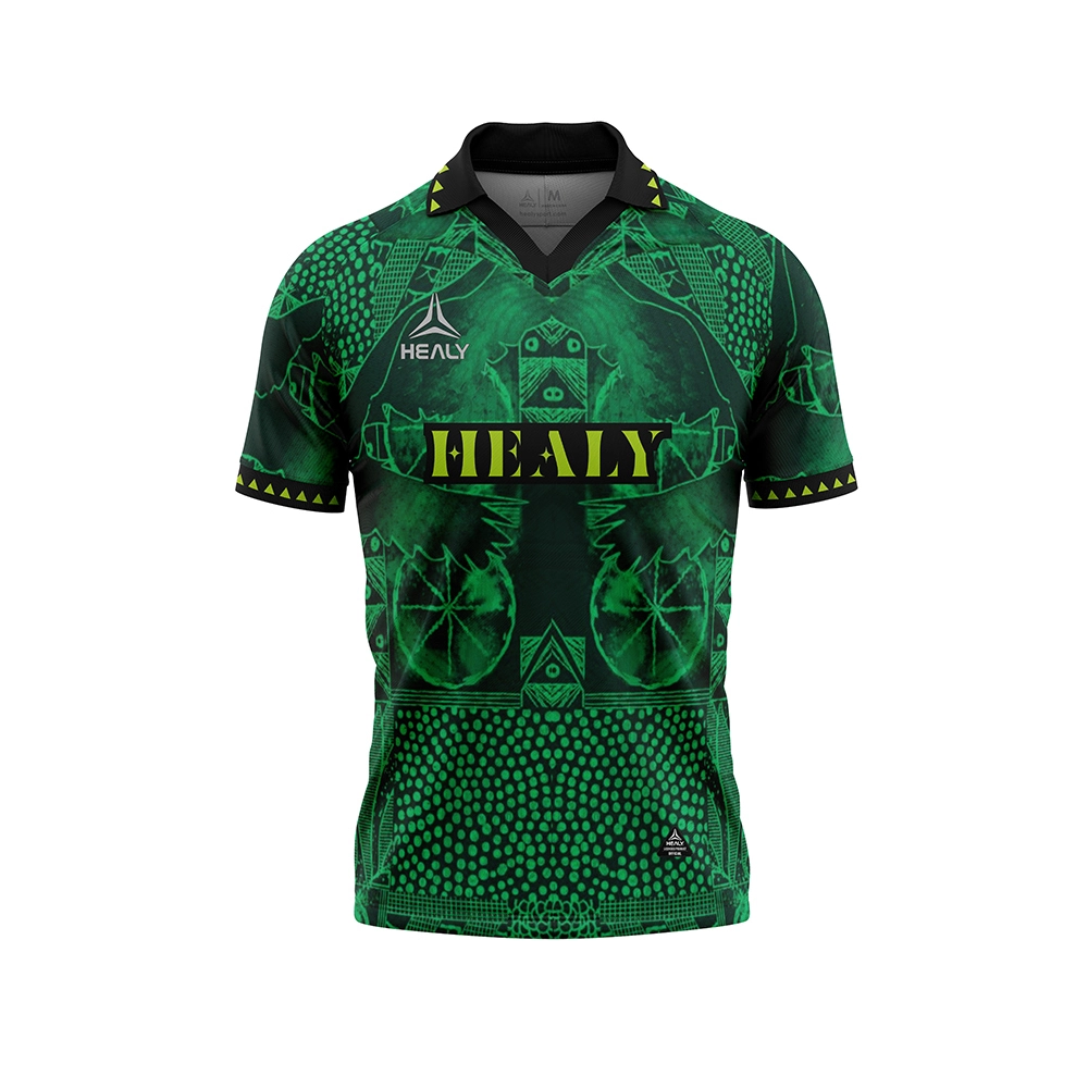 Dark Green V Neck Polo Soccer Jersey with Mysterious Culture Comfortable Fitness Football Jersey Polo Shirts for Youth Adult 1