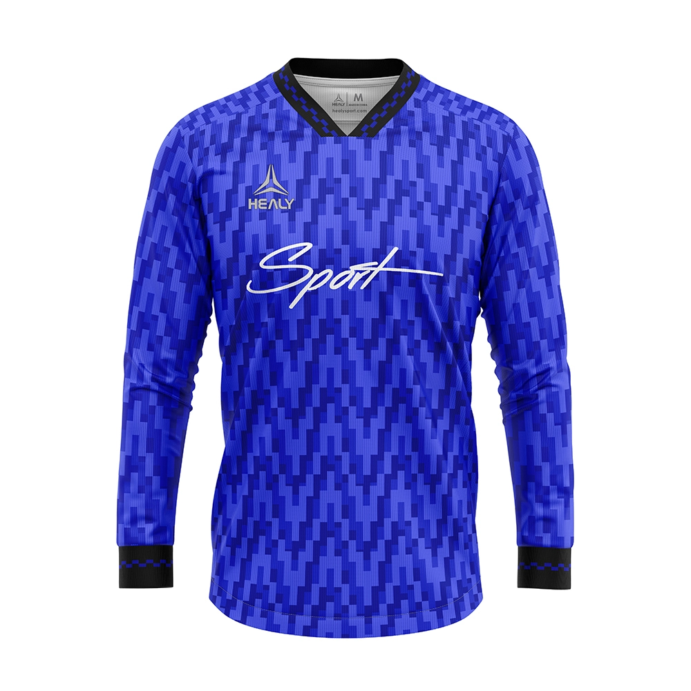 Samarreta de futbol retro amb coll en V artístic blau, samarreta de futbol vintage transpirable nostàlgica única, samarretes esportives per a homes, samarreta d&#39;entrenament 1
