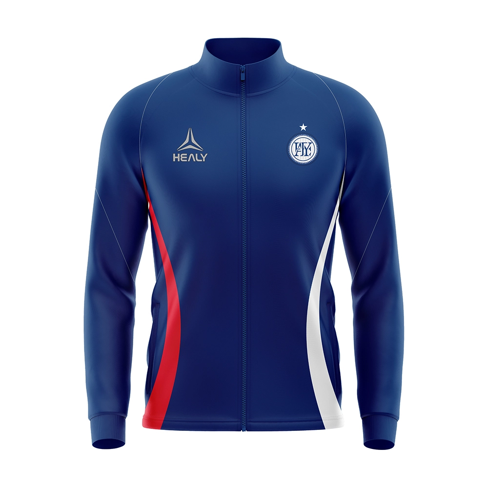 HEALY Personalized Breathable Zip - Up Football Jacket Long Sleeved Soccer Jacket Pocketed Athletic jersey for Athletic Fans 1