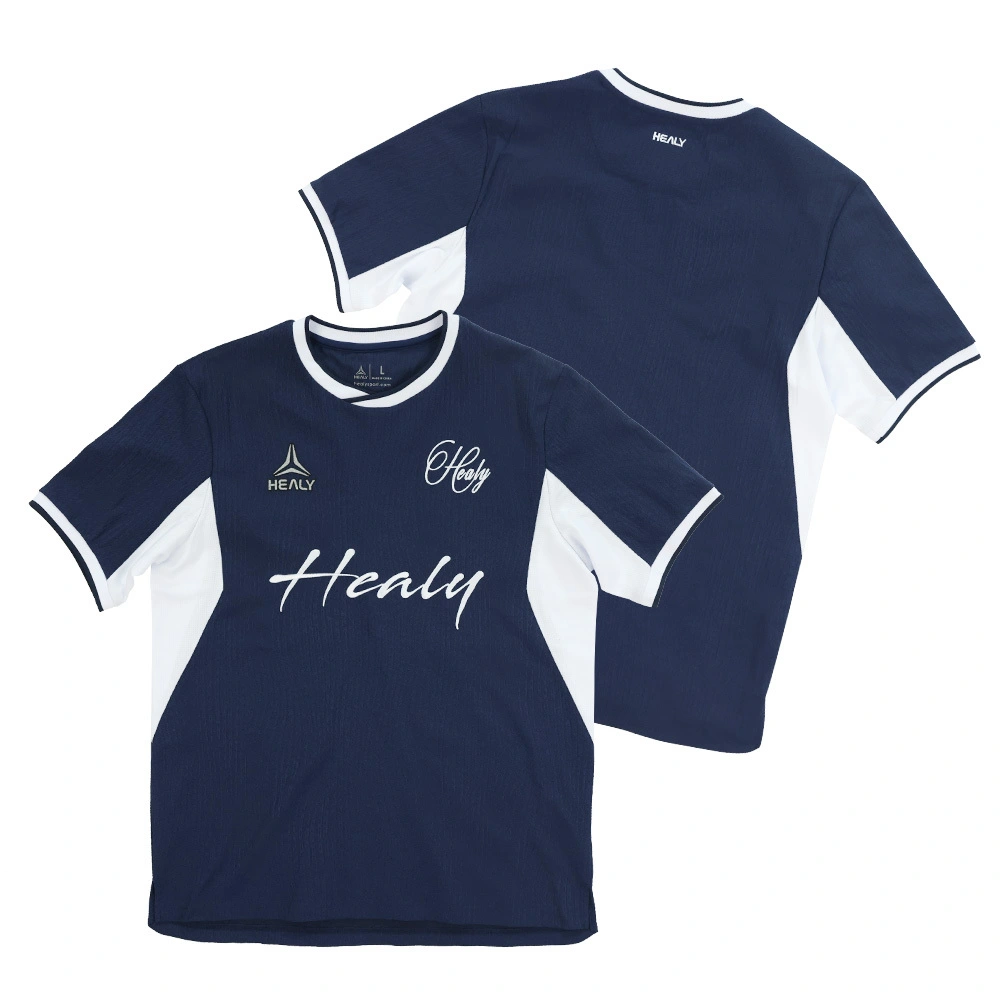 UmGangatho oPhakamileyo ngokucokisekileyo ukuthunga iiPaneli eziFashiniweyo Ibhola ekhatywayo eJersey ephefumlayo iCrew Neck yehempe yeBhola ekhatywayo iTee ye-Athletic 1