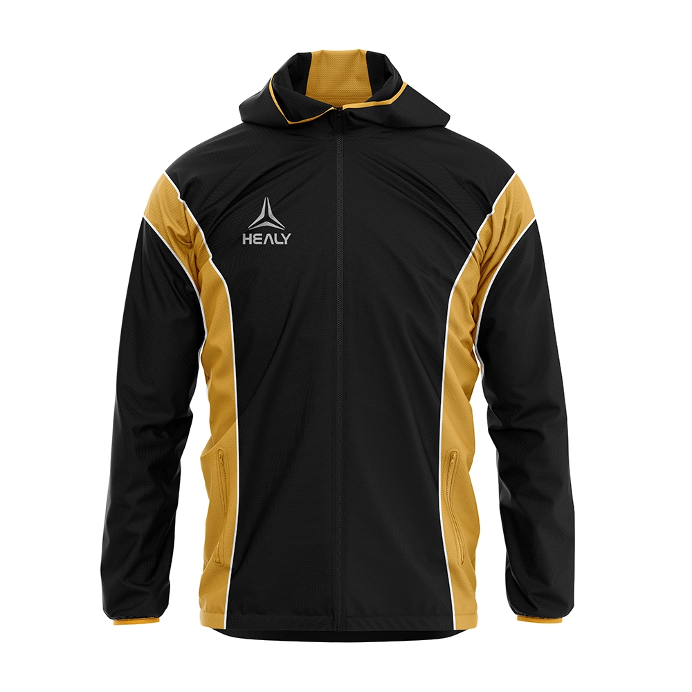 HEALY Grousshandel Stylesch Faarfblock Wanddicht Jackett Kapuzen Athletic Design Slim-Fit Männer Trainingsmantel fir Outdoor Sportarten 1