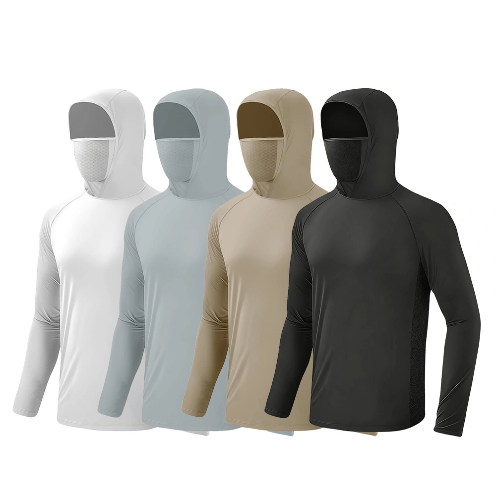 Високоякісні різнокольорові розтягнуті рибальські толстовки з капюшоном, фітнес з маскою, дихаючі, легкі, для риболовлі, чоловіки та жінки 1