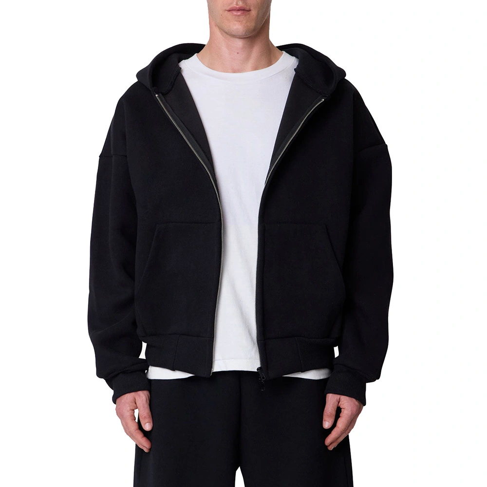 I-Hoodie yamadoda enemibala emininzi ekhululekileyo ene-Heavyweight Oversize Zip-up yasebusika Sweatshirt yamadoda ekhululekileyo ene-pockets 1