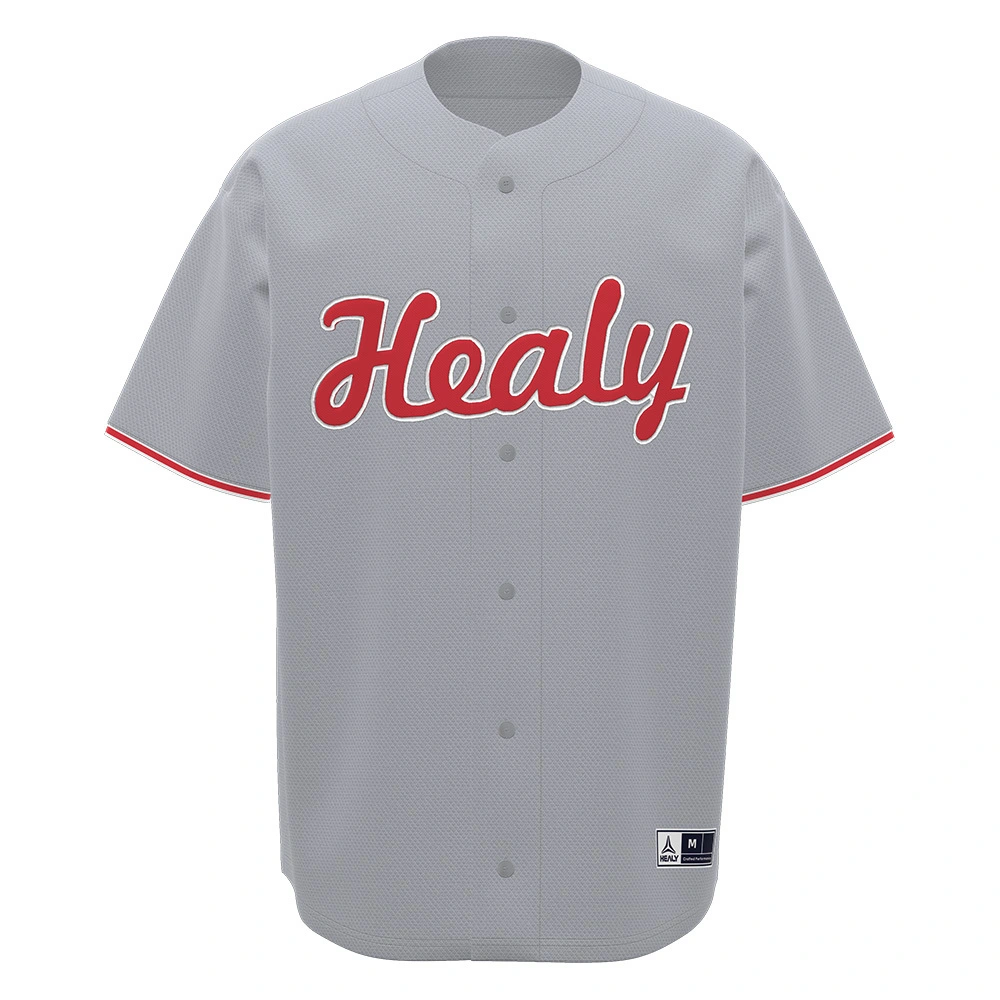 HEALY Amerikanescht Retro Gro &amp; Rout Kontrast Baseball Trikot Atmungsaktiv Mesh Sportlech Kuerzärmlech Street Wear Top 1
