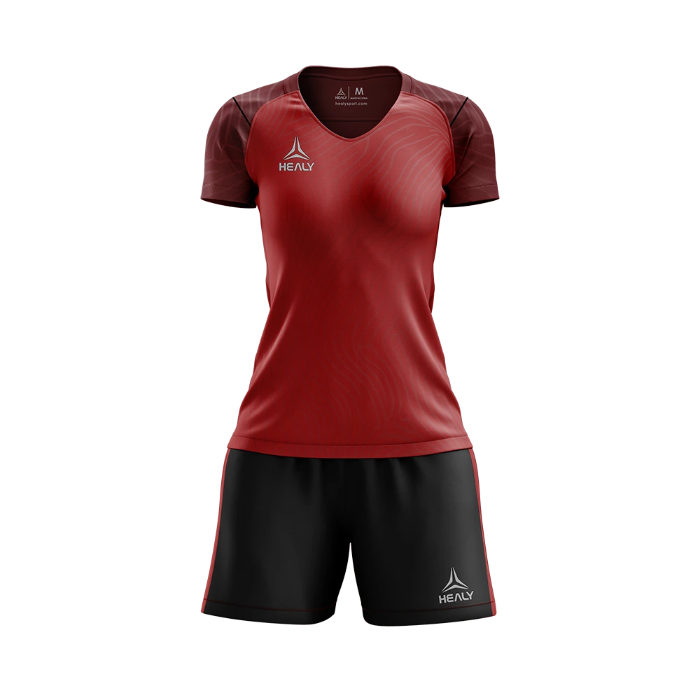 Healy Color Block Slim Fit Women Soccer Jersey 26 Summer Passionate Red Style Breathable Lightweight with OEM Service 1