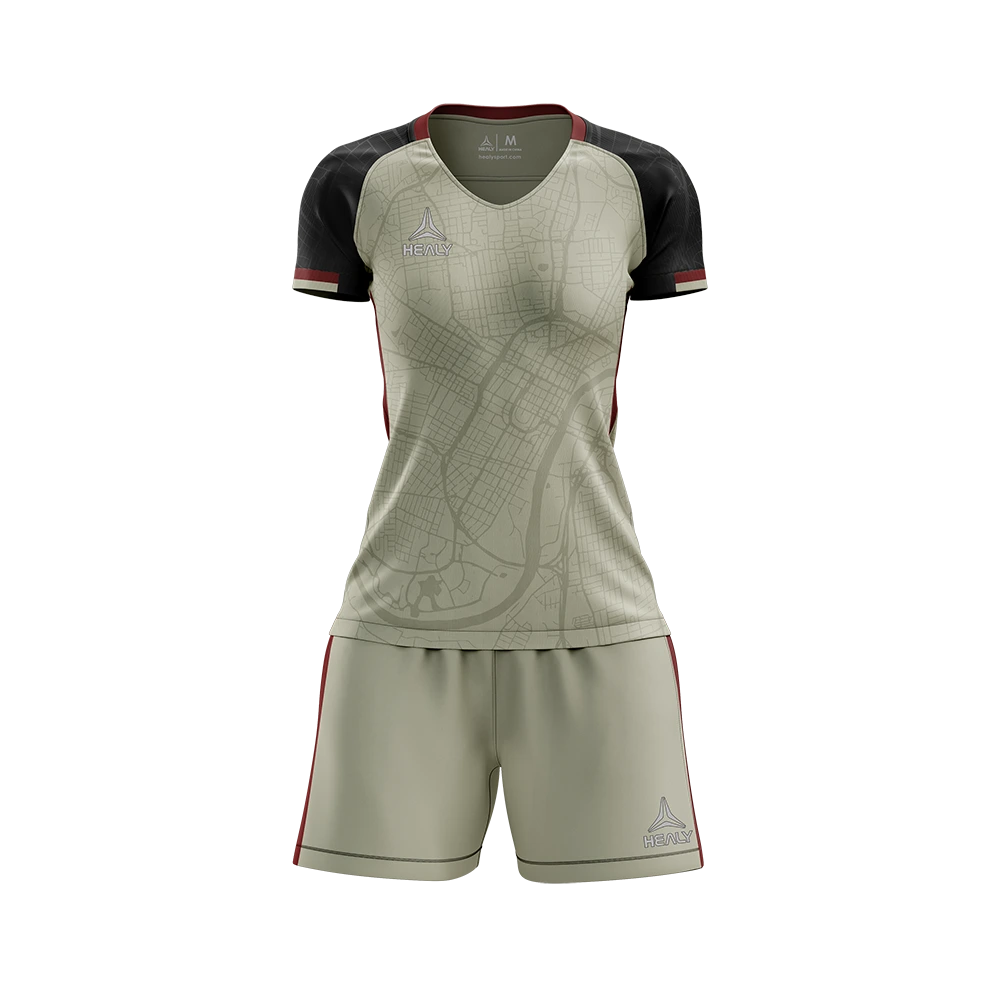 Healy Color Block Slim Fit Women Soccer Jersey 100% Polyester Breathable Sublimation with Regional Design Sport Outfit 1