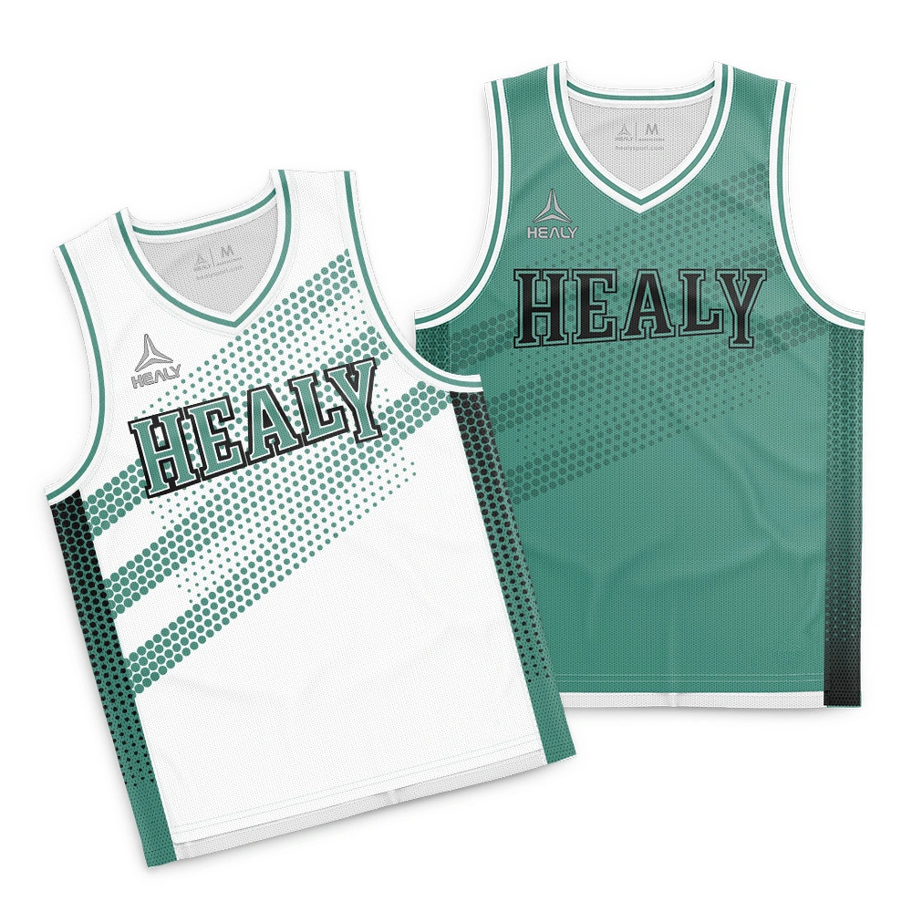 Healy 2026 Forest Green V Neck Basketball Jerseys Comfortable Lightweight Polyester Fabric Sleeveless Unisex Basketball Top 1