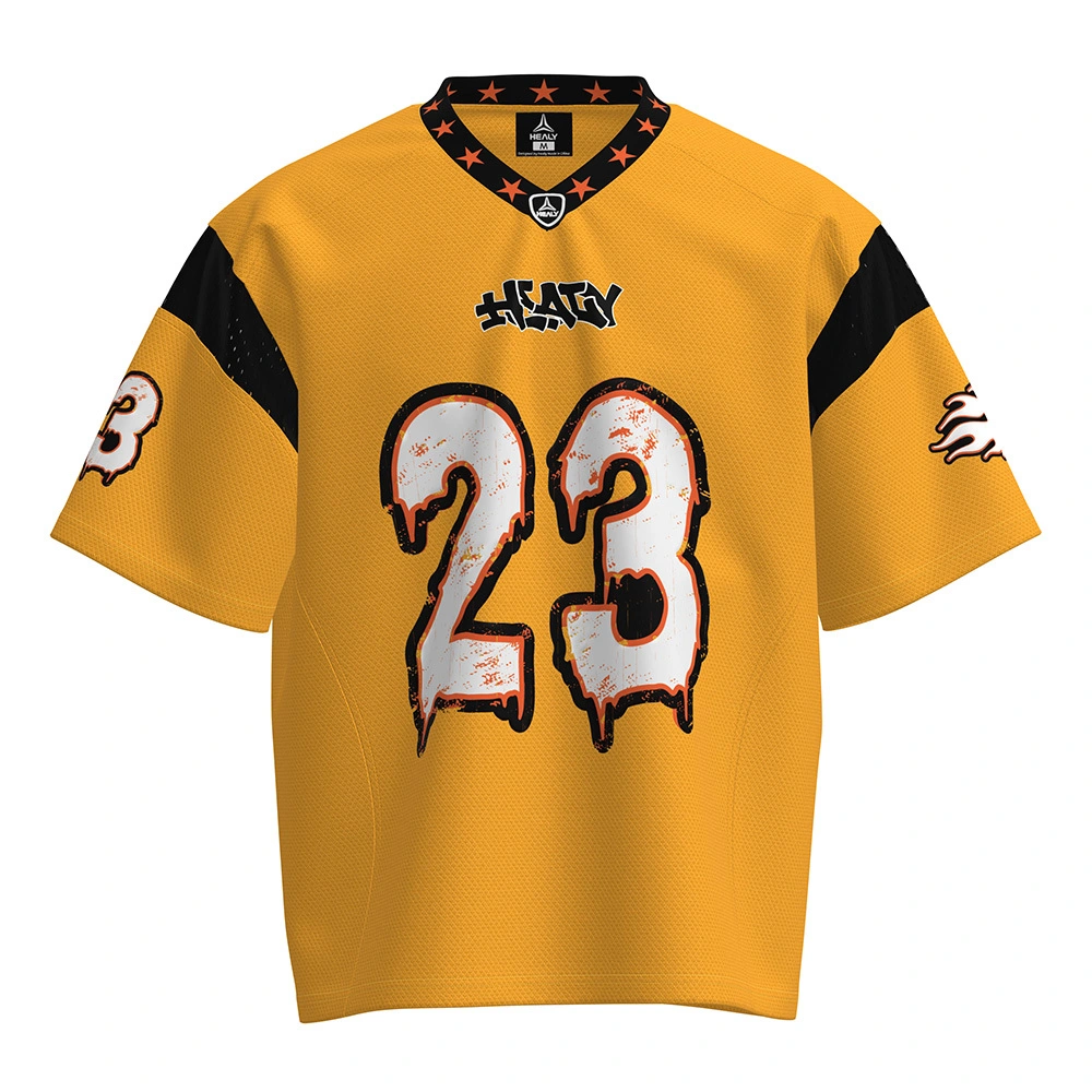 HEALY Orange-Black Street Style No.23 Jersey Trendy Graffiti Short-Sleeve Sport Shirt Comfortable Custom Men Baseball Jersey 1