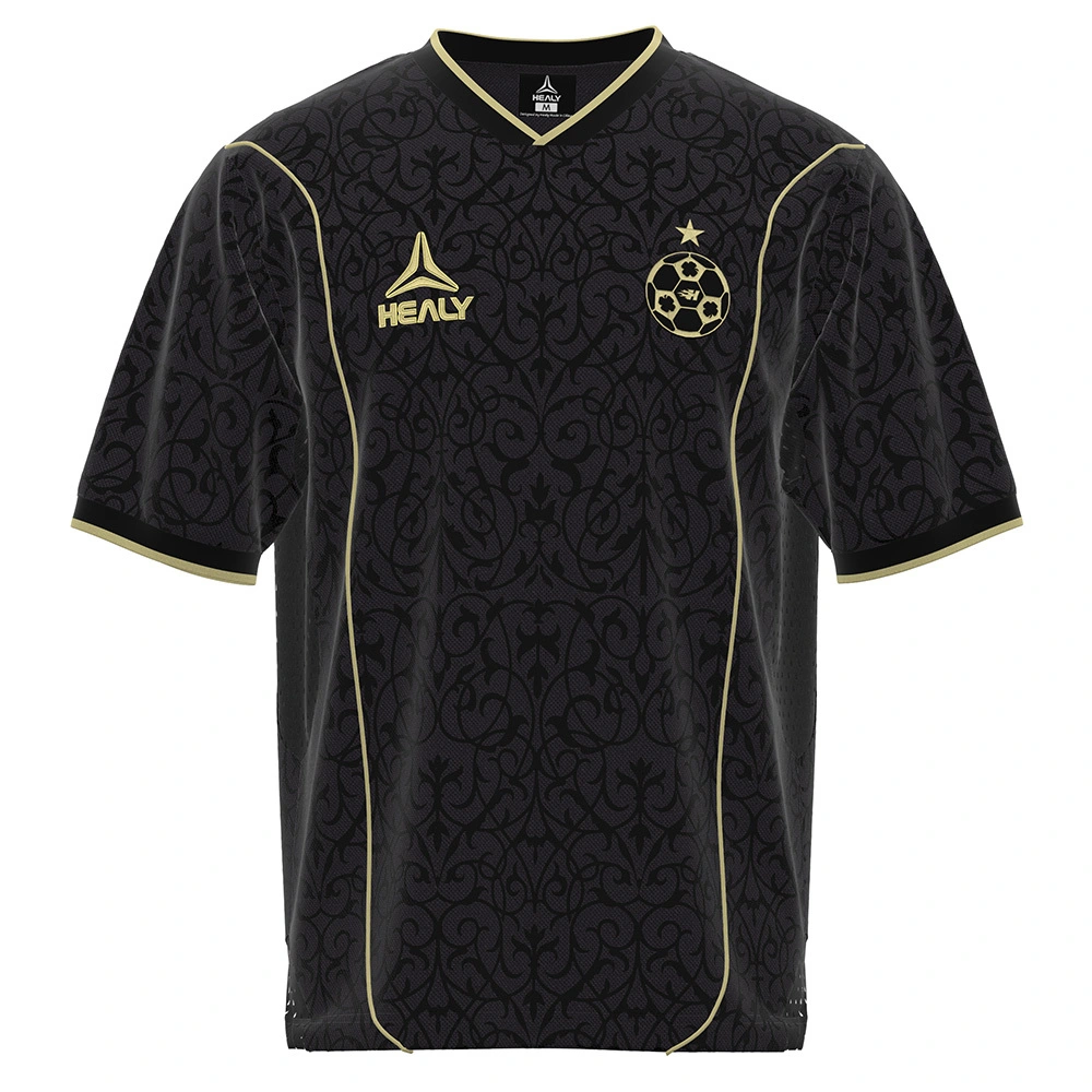 HEALY Black-Gold Retro Team Style Jersey Luxury Embroidered Short-Sleeve Sport Shirt Comfortable Custom Men Baseball Jersey 1