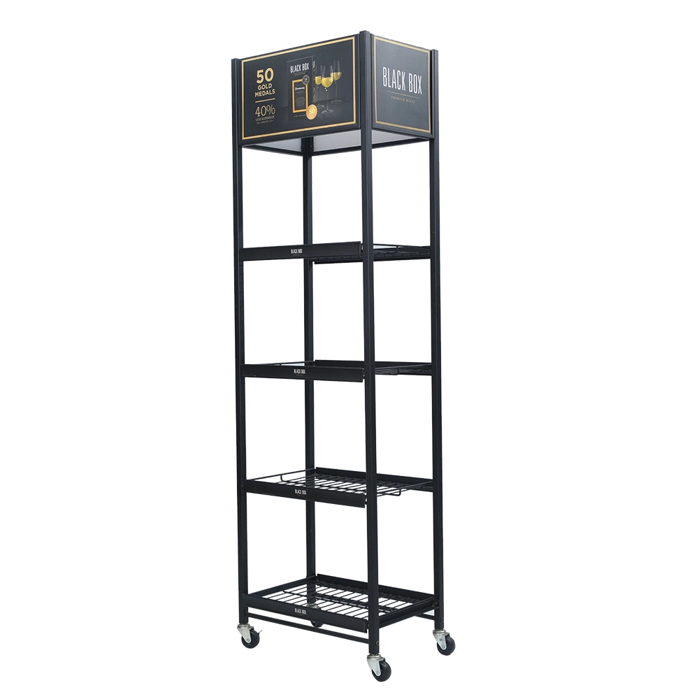 4-stufiges, zusammenklappbares Drahtregal, Metallregale, Lagerregale 1