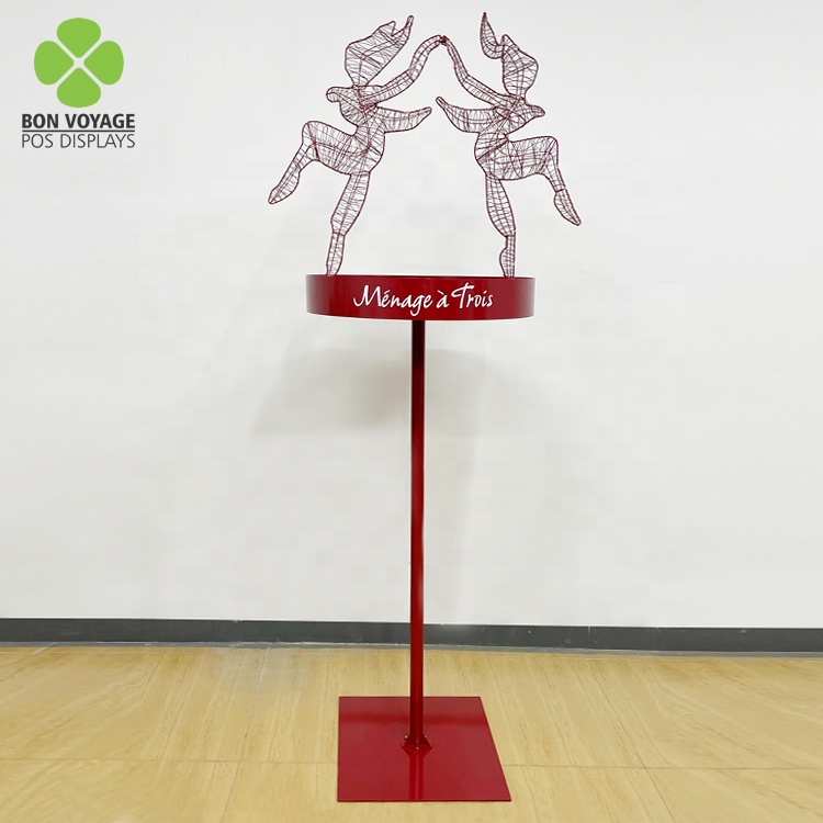Розничная продажа Pos Pop Up Metal Pole Topper Супермаркет Подставка для вина и спиртных напитков с подсветкой 4