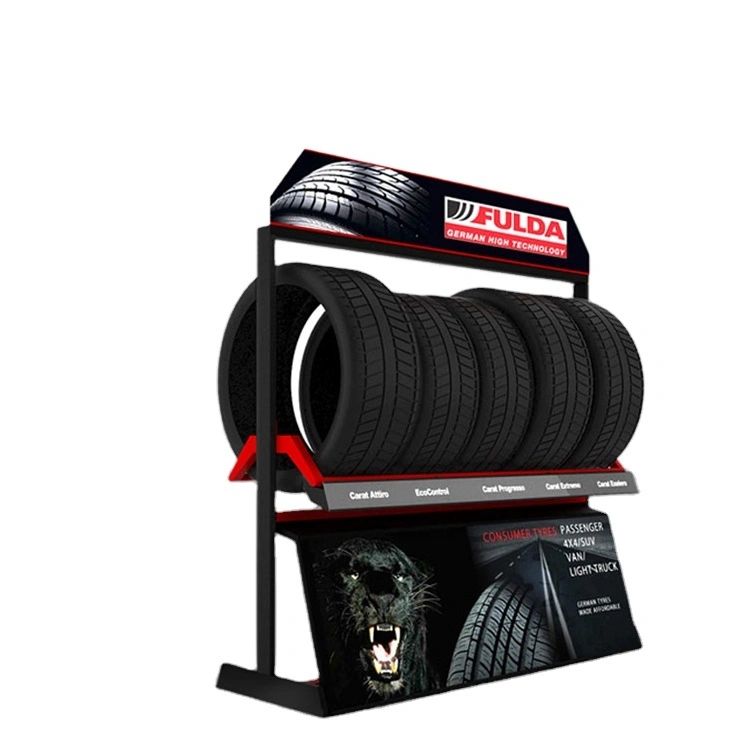 Heavy Duty Gute Werbung Auto Shop Fahrrad Reifen Reifen Bodenbelag Metall Display Ständer Rack 1
