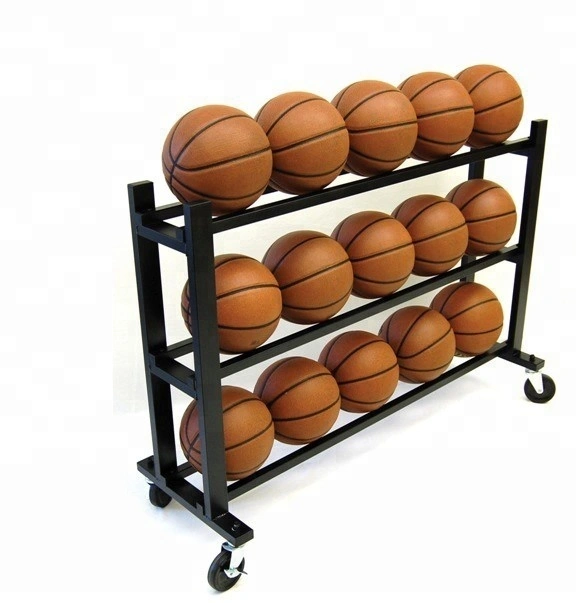 Basketball-Aufbewahrung, Schwarzpulver-Ausstellungsstand, Metall-Aufbewahrungsregal für Bälle 1