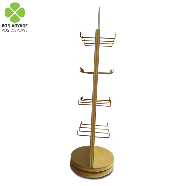 Scaffale per caramelle da esposizione rotante con supporto in legno da tavolo del rivenditore con clip 4