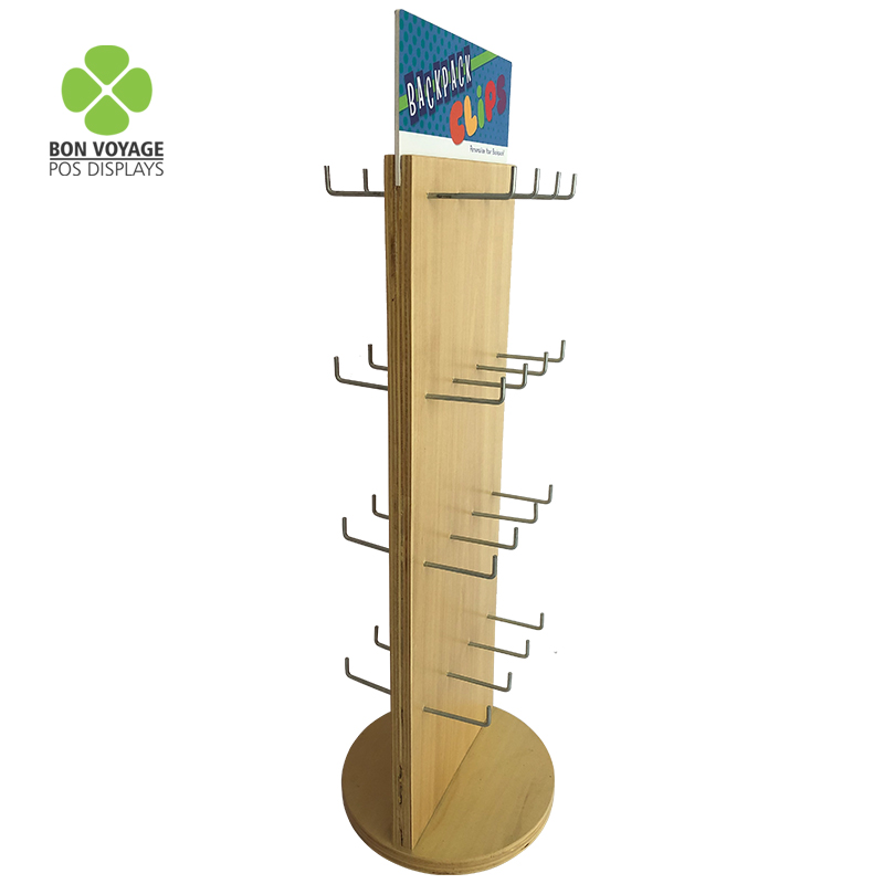 Scaffale per caramelle da esposizione rotante con supporto in legno da tavolo del rivenditore con clip 5