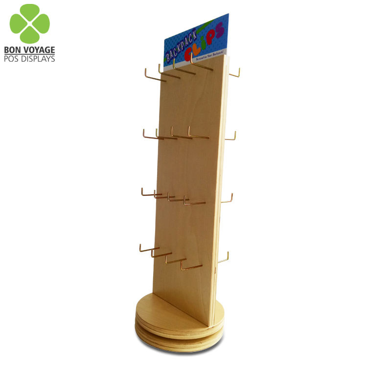 Scaffale per caramelle da esposizione rotante con supporto in legno da tavolo del rivenditore con clip 1