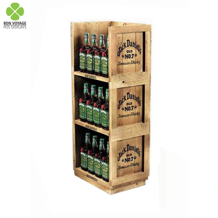 Estante de exhibición promocional de la mercancía de la cerveza de madera de la venta al por menor de la exportación profesional de China 1