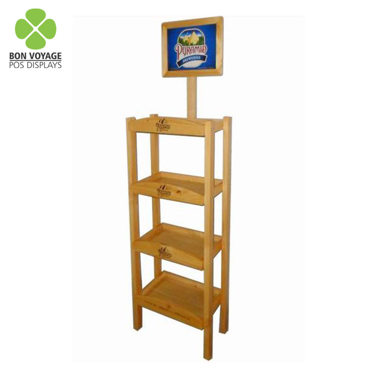 Pop Wood Beer Display Stand i god kvalitet til detailbutik 4