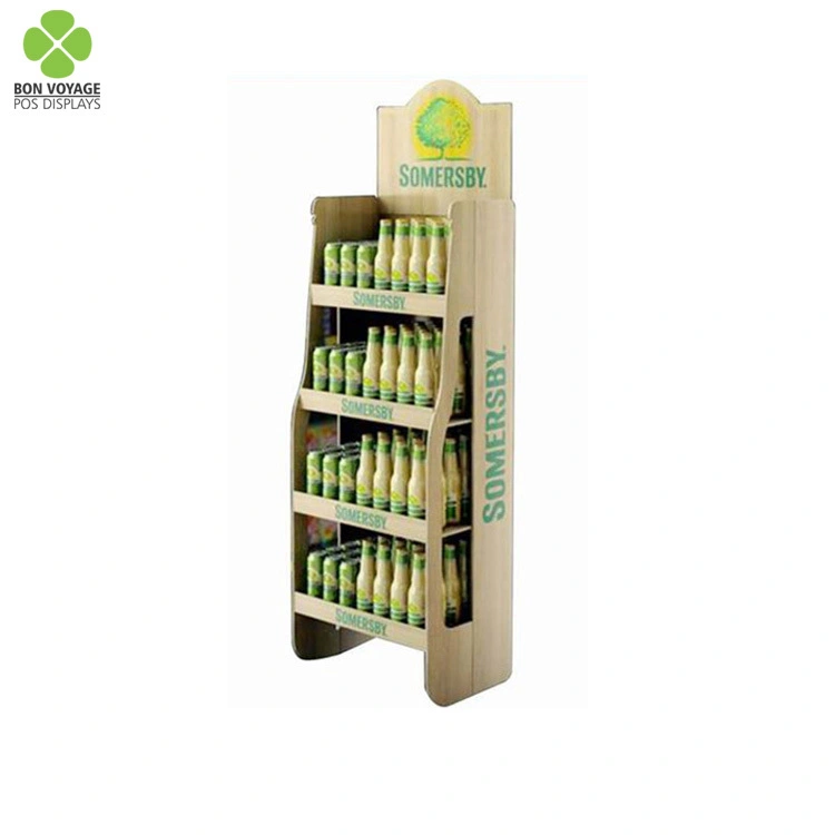 Brugerdefineret Design Detailgulv Pos Pop up Wood Display Stand til drikkevarer 1