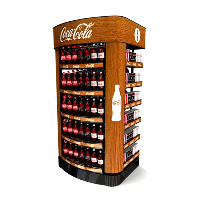 Wood Floor Display Stand For Drinks Or Wine 1