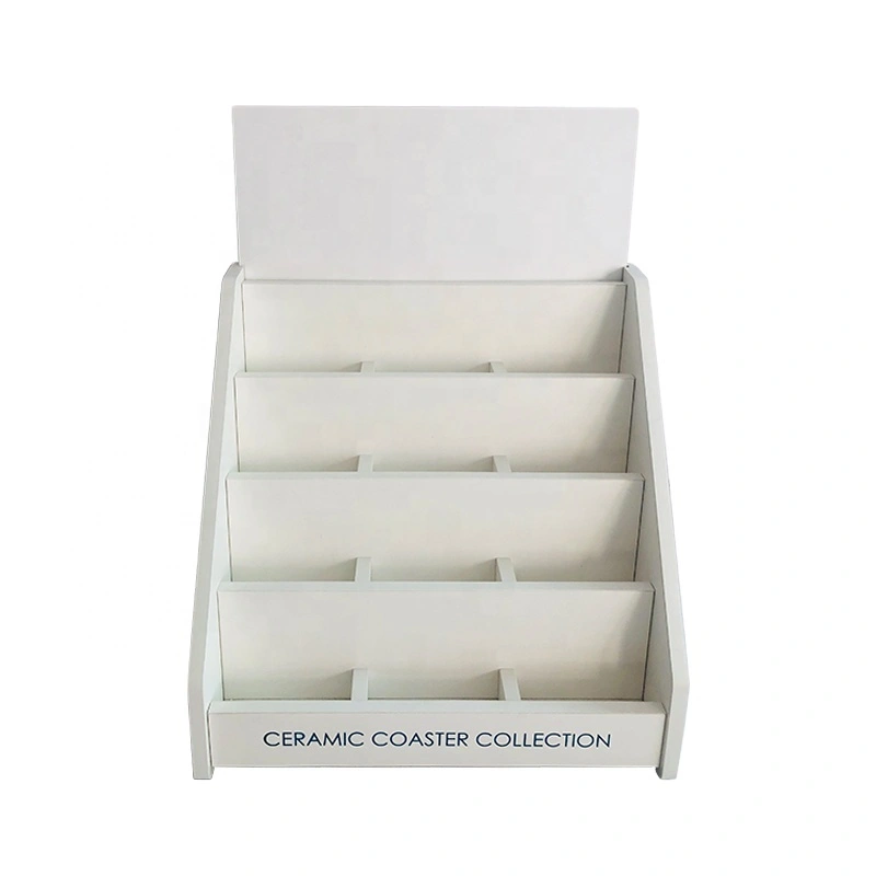 Brugerdefineret bordplade flerlags trælommer Holder Keramiske fliser Coaster Display Stand 1