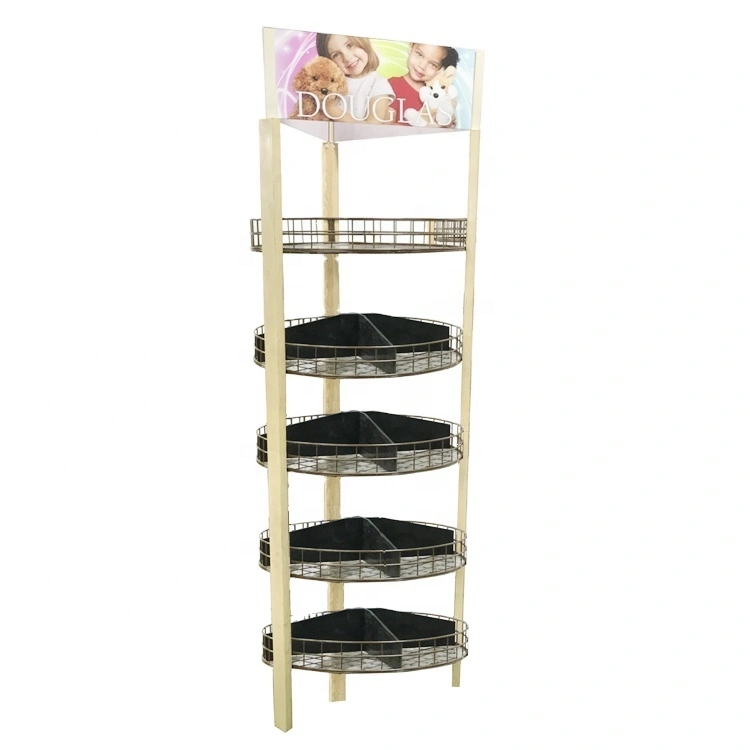 Custom Promotion Legetøj Butikker 5 Etager Metal Wire Kurv Børnelegetøj Puder Display Stand 1