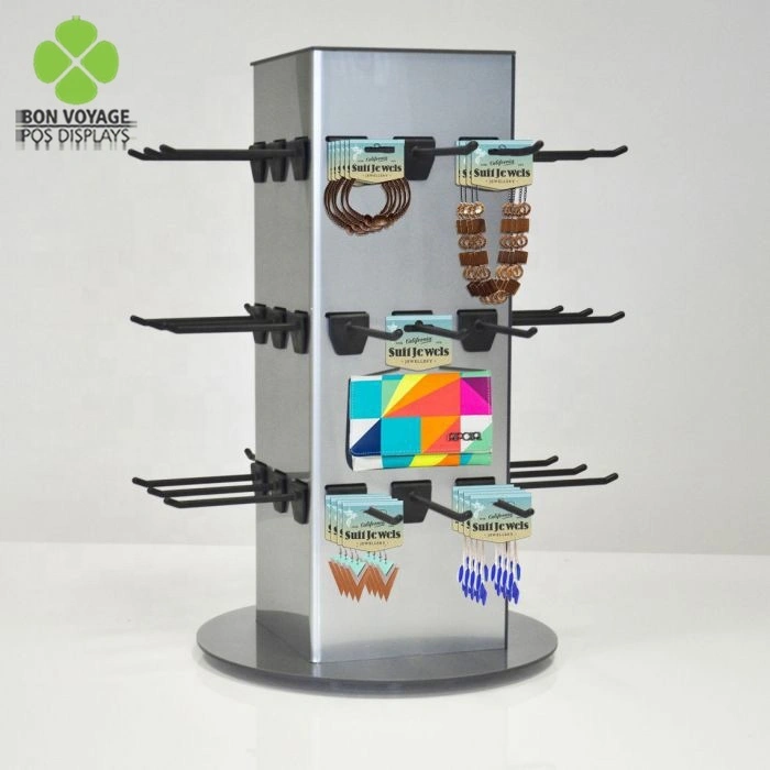 Soporte de exhibición de joyería y regalos giratorio de metal personalizado 1