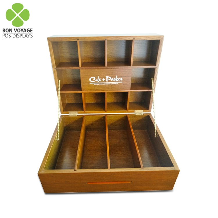 Großhandel Tisch-Holz-Socken-Display-Box-Zubehör-Display-Ständer 1