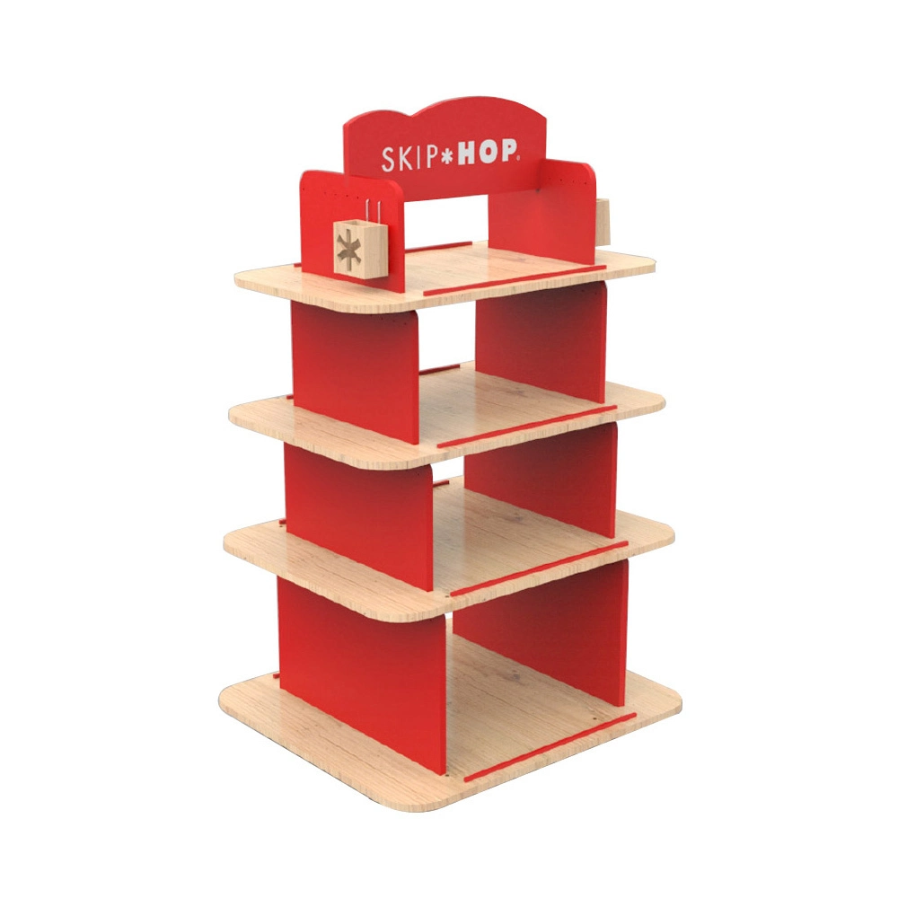 Großhandel im modernen Stil mit 4 Regalen aus Holz für Kinderspielzeug, Ausstellungsregal für Aussteller 1