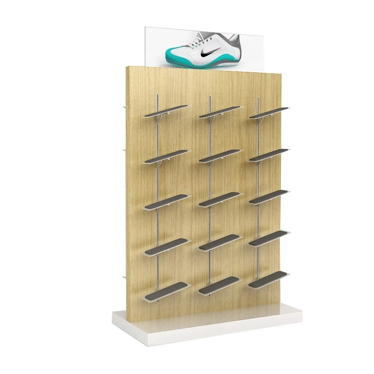 Rotating Wood Metal Store Stand Unit Floor Custom Shoe Display Rack Retail 1